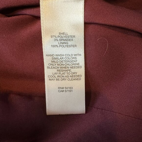 ELIZA J | Maroon Sheath Work Dress Tie Waist Size 2 - Picture 9 of 10